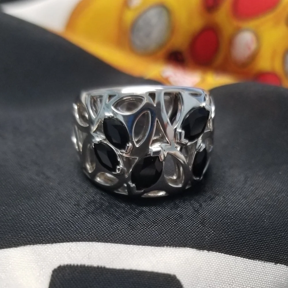 Di Modolo Sterling Silver Black Onyx Ring
